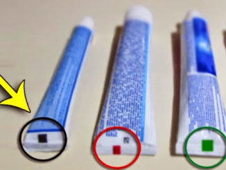 marca de color al final de la pasta dental